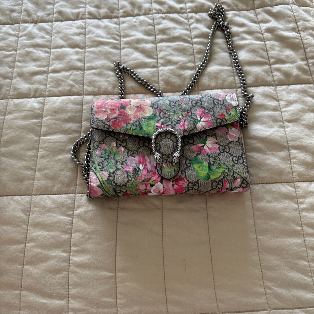Floral Gray Chain Bag